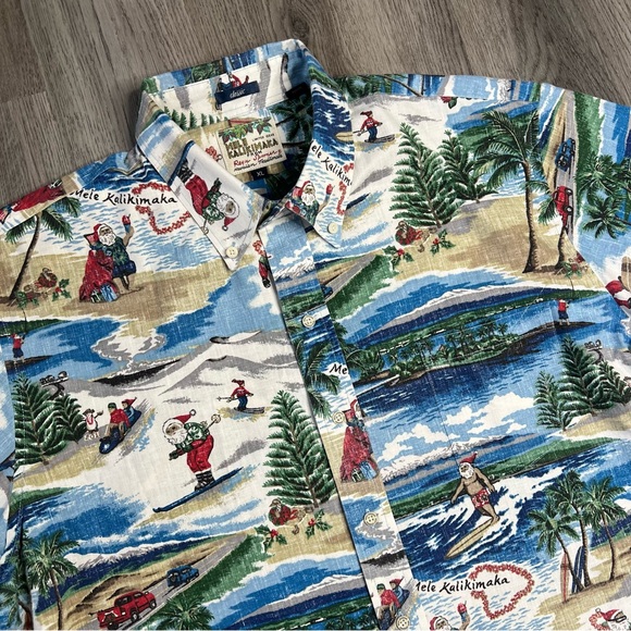reyn spooner Other - Reyn Spooner Shirt Mens XL Mele Kalikimaka Hawaiian Christmas Reverse Print 2018
